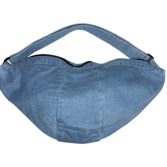 Unisex Denim Crossbody Sling Bag NWT - Picture 2 of 9